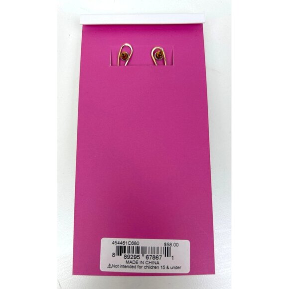 Betsey Johnson Pink Flamingo Santa Hat Earrings Holiday Dangle Glitter Whimsical - Picture 3 of 3